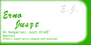 erno juszt business card